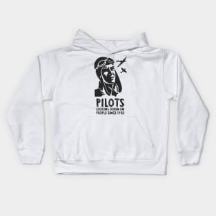 Airplane Pilot Shirts - Looking Down since 1903 Kids Hoodie